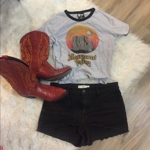 Abercrombie black jean cutoffs